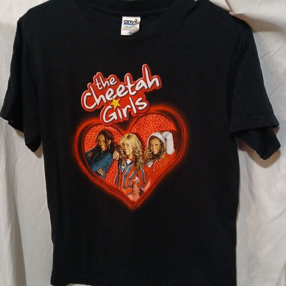 Vintage Y2K Disney The Cheetah Girls Heart Logo Tour Black T Shirt  S - Picture 1 of 5